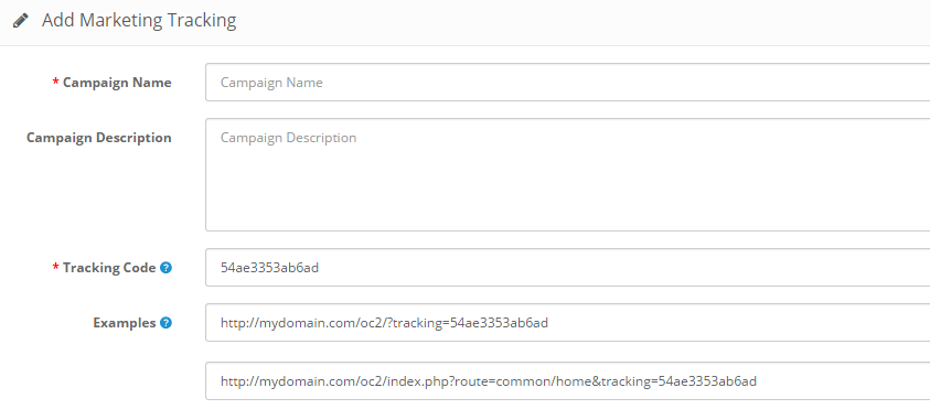 Cart  2 Add Marketing Tracking Code